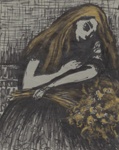 Girl with flowers; Joy HESTER; 1958; 1993.039; © Estate of Joy Hester / Copyright Agency 2022