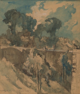 The walls of Montreuil-sur-Mer; Frank BRANGWYN; Not dated; 1982.16 © Estate of Sir Frank Brangwyn/Bridgeman Images