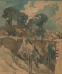 The walls of Montreuil-sur-Mer; Frank BRANGWYN; Not dated; 1982.16 © Estate of Sir Frank Brangwyn/Bridgeman Images