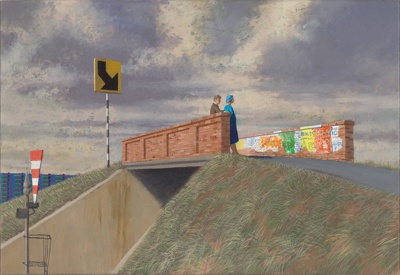 Study for The Meeting, Railway Bridge 1982; Jeffrey SMART; Not dated; 1984.33; © Estate of the artist