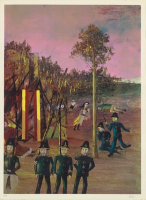 Siege at Glenrowan; Sidney NOLAN; 1971; 1975.20; © Sidney Nolan Trust/Bridgeman Images