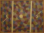 Corkwood Dreaming at Conniston ; Clifford Possum TJAPALTJARRI; 1986; 2025.011; © the artist licensed by Aboriginal Artists Agency Ltd Corkwood Dreaming at Conniston ; Clifford Possum TJAPALTJARRI; 1986; 2025.011; © the artist licensed by Aboriginal Artists Agency Ltd