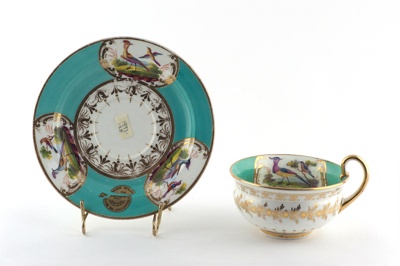 Feldspar porcelain cup and saucer; COALPORT PORCELAIN WORKS; 1820; 1993.128