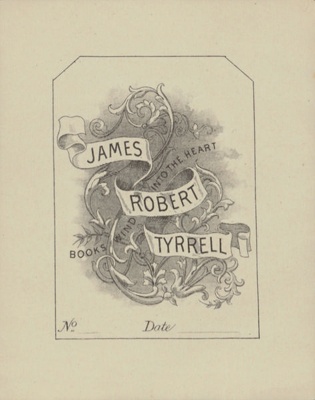 Bookplate for James Robert Tyrell; Our best efforts have been made to locate the artist and copyright owner of this work. If you have information please contact us via copyright@benalla.vic.gov.au