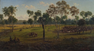 Cutting out the cattle, Kangatong; Eugene VON GUERARD; 1856; 1998.03