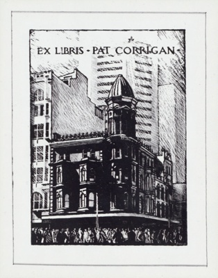 Bookplate for Pat Corrigan; Brian DUNLOP; Not dated; 2004.106; © Estate of Brian Dunlop / Copyright Agency, 2022