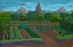 Vegetable garden, Glasshouse Mountains; Anne Marie GRAHAM; 1984; 1987.26 © Anne Marie Graham / Copyright Agency, 2022