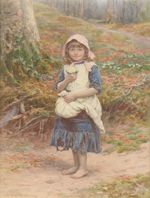 Girl picking flowers; H. J. JOHNSTONE; c. 1835 - 1907; 1985.08