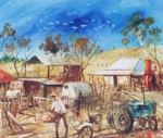 Cockatoos over Stan Le Poidevin’s Farm; Hugh SAWREY; Not dated; 1987.33; © The Estate of Hugh Sawrey