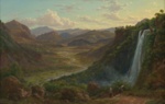 The falls of the Veliono near Terni with the view up the Valley of the River Nera; Eugene VON GUERARD; 1885; 1984.29