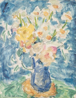 Daffodils in blue vase; Peggy CROMBIE; 1967; 1988.55; © Estate of the artist