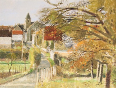 Automne au village; Gerard PASSET; Our best efforts have been made to locate the copyright owner of this work. If you have any information please contact us via copyright@benalla.vic.gov.au