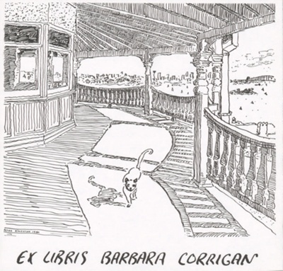 Bookplate for Barbara Corrigan; Peter KINGSTON; 1989; 2004.110; © Courtesy of the artist and Australian Galleries, Melbourne and Sydney