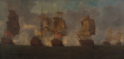 Naval battle, English v. Dutch; William OWEN; c. 1884 - 1857; 1980.43