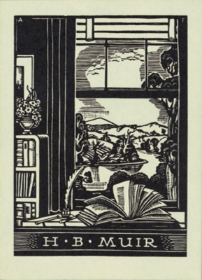 Bookplate for H. B. Muir; Adrian FEINT; 1936; 2004.047; © Estate of the artist