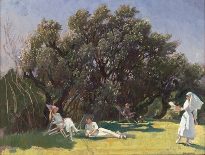 Garden at St Luke's Hospital; George W. LAMBERT; c.1888-1930; 1980.10