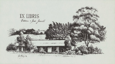 Bookplate for Edwin & Judi Jewell; Peg BERRY; Our best efforts have been made to locate the copyright owner of this work. If you have any information please contact us via copyright@benalla.vic.gov.au