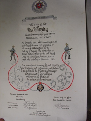 Certificate of service R Tildesley image item