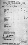 photo negative - Mess bill, August 1940; 1940; 2018.1.342 