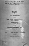 photo negative - Lunch menu, Christmas 1940; 1940; 2018.1.341 