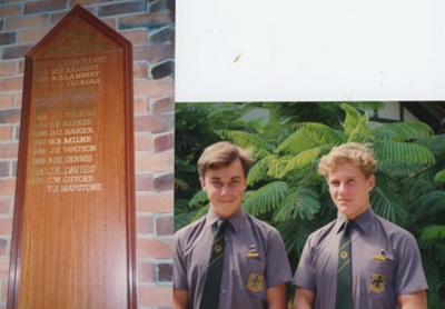 OWCA - Scholarship winners Tim Mapstone and Chris Gifford, 1991; 1991/3 ...