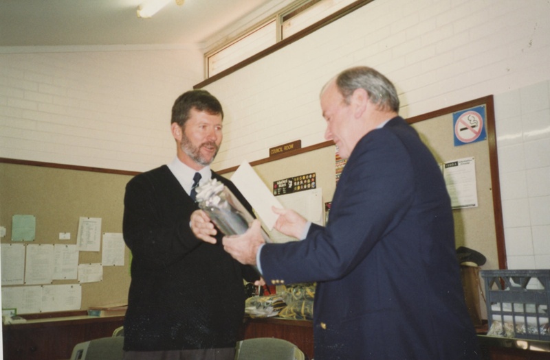 Staff John Maloney, retirement, 1993; 1993/12 eHive