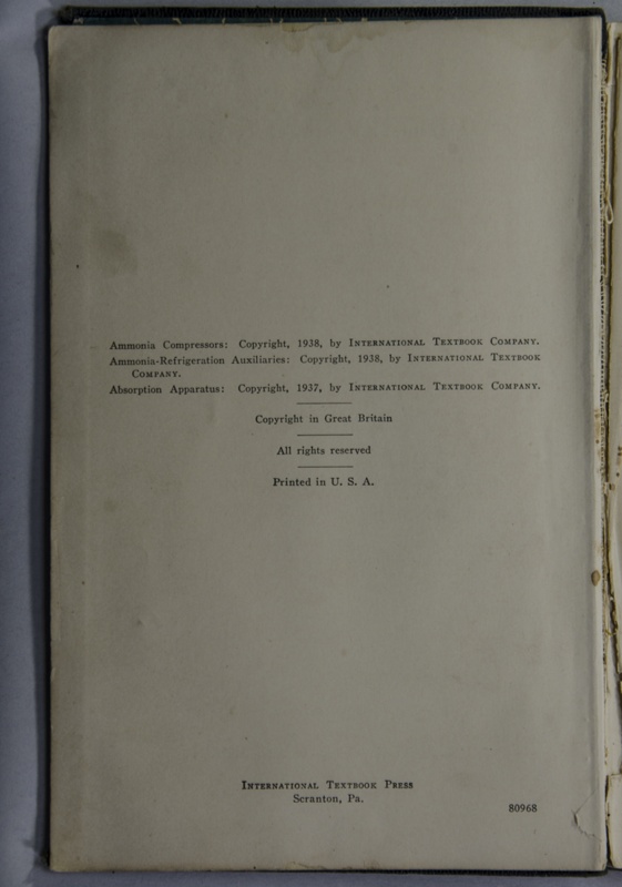 Book Ammonia Refrigeration; 2018.816 eHive