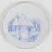 Plate, breakfast, china, white, illustration, blue, of house in High Street Willoughby.; Thomas of Germany; 18.5.1978; 200.31