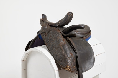 Saddle, side-saddle, leather; Unknown maker; Early 20th century; 108