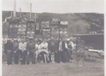 Group of people beside James Watt fishboxes at the point; ULMPH 2000 0598 