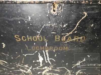 Tin chest ‘School Board of Lochbroom’; ULM ACC 1997 193 