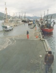 Fishing boats on ferry extension of the pier.; 1980?; ULMPH 2000 1022