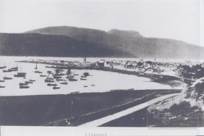 Ullapool from Braes - steam drifters coming in - small boats at Anchor; ULMPH 2000 0588 