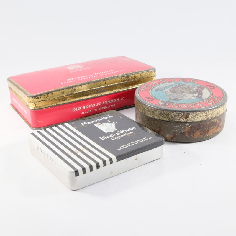 marcovitch cigarettes smoking, cigarette tin (collection); Benson and Hedges; Marcovitch; ?;  RX.2001.2