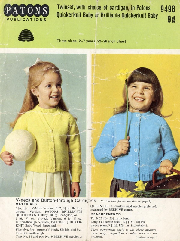 Knitting pattern: Twinset with Choice of Cardigan; Patons Publications 9498; GWL-2015-34-98