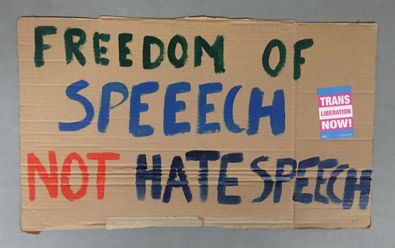 Placard: Freedom Of Speech Not Hate Speech; 2023; GWL-2023-57-18