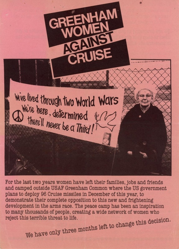 Flyer front: Anti-cruise missiles; Greenham Women Against Cruise; c.1983; GWL-2023-101