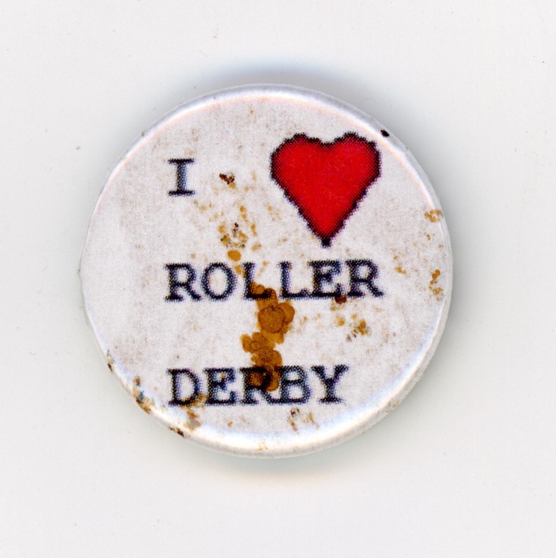 Badge: I ❤ Roller Derby; c.2010s; GWL-2015-150-3