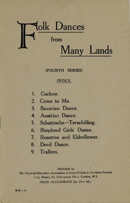 Booklet: Folk Dances from Many Lands - Fourth Series; Ling Physical Education Association; c.1958-59; GWL-2024-16-11