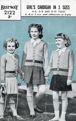 Knitting pattern: Girl's Cardigan; Bestway Leaflet 2122; c.1940s; GWL-2022-113-9