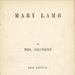 Front page: Mary Lamb; Gilchrist, Anne (Mrs); 1889; GWL-2025-86-1