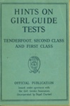 Green paperback cover titled "Hints on Girl Guide Tests"