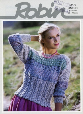 Knitting pattern: Sampler Sweater; Robin No. 13479; c.1980s; GWL-2015-94-24