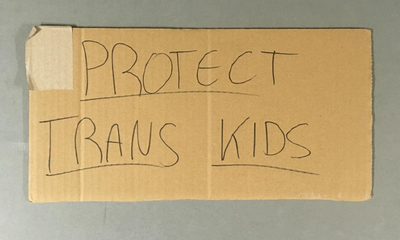 Placard: Protect Trans Kids; Jan 2023; GWL-2023-14-2