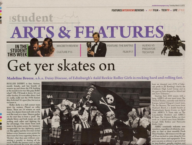 News cutting: Get Yer Skates On; The Student; 2010; GWL-2020-29-4