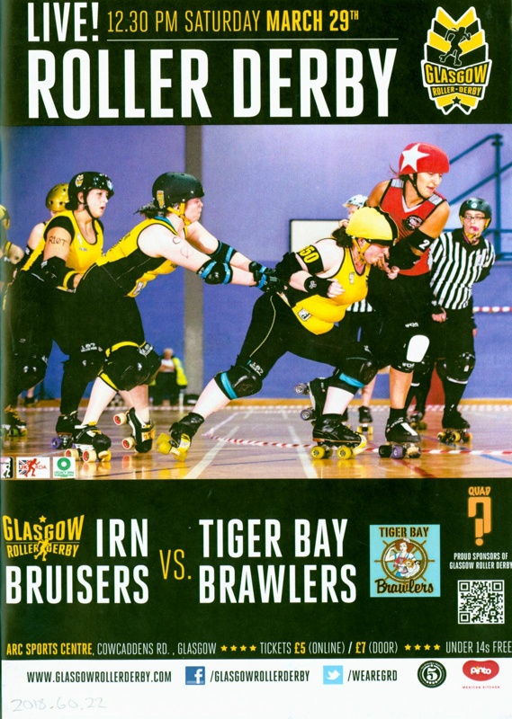 Programme: Irn Bruisers vs Tiger Bay Brawlers; Glasgow Roller Derby; 2014; GWL-2018-60-22