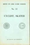 Front cover of "Hints on Girl Guide Badges No. 22" featuring the cycling and skating badges