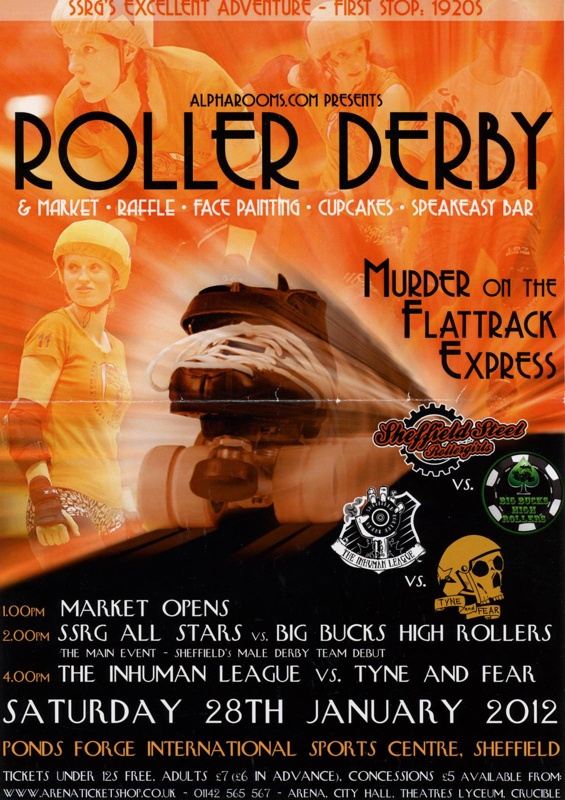 Poster: Murder on the Flattrack Express; Sheffield Steel Roller Derby; Jan 2012; GWL-2015-131-25