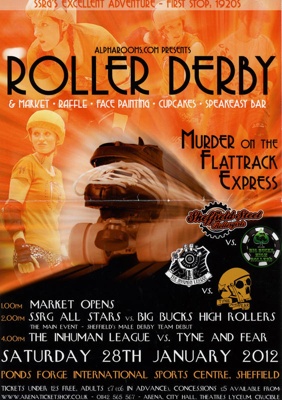 Poster: Murder on the Flattrack Express; Sheffield Steel Roller Derby; Jan 2012; GWL-2015-131-25