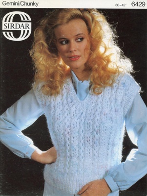 Knitting pattern: Gemini/Chunky Top; Sirdar Design No. 6429; GWL-2015-34-89